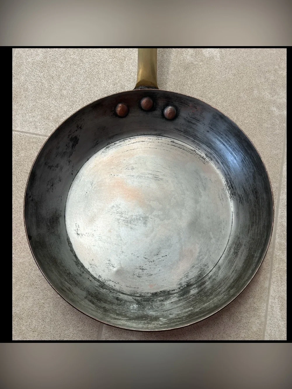 BAZAAR DE LA CUISINE NY/NY SOLID COPPER PAN WITH BRASS HANDLE  8” Upscale Cook